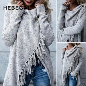 Speckled Fringe Soft Tassel Cardigan